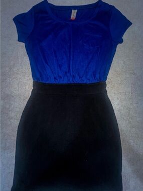 No Boundaries Royal Blue Scoop Neck Mini-dress